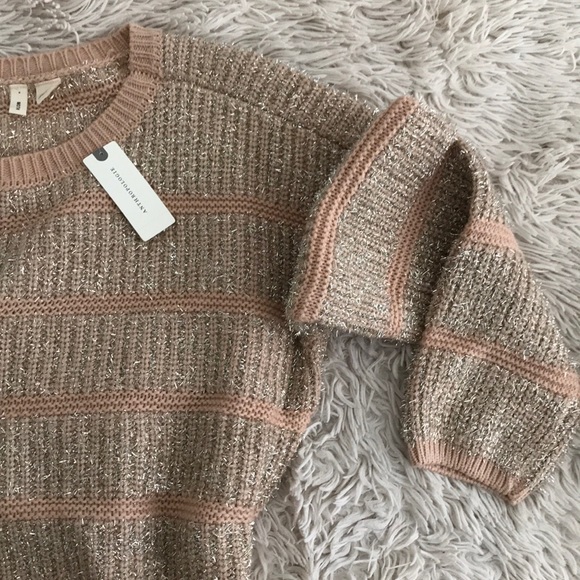 NWT Anthropologie Chunky Knit Tinsel Sweater - Picture 2 of 5